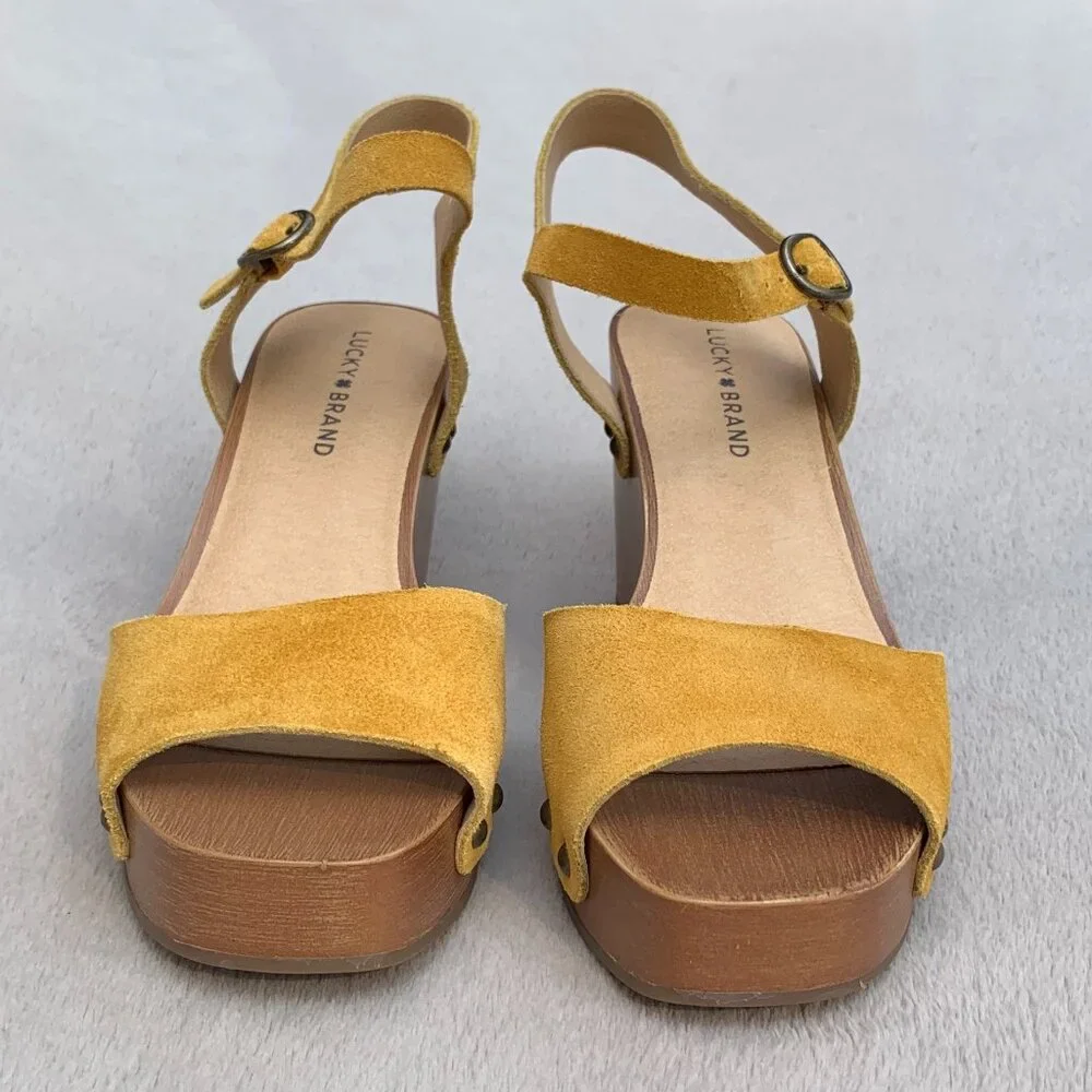 Lucky Brand Zashti Suede Platform Wedges Sz8 NWT